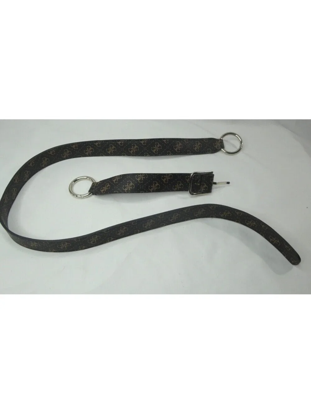Guess Womens 2 Pc Leather O ring Belt Dark Brown/Coffee Detacheable Sz XL *NWOT*